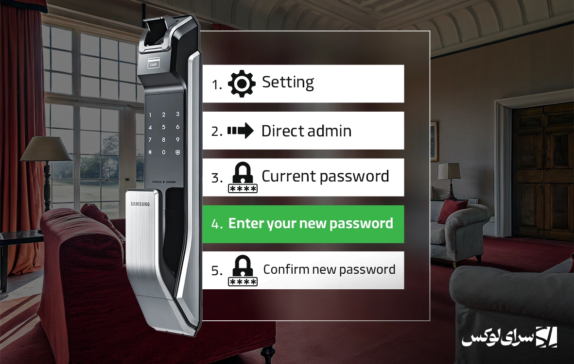 مراحل تغییر رمز قفل دیجیتال